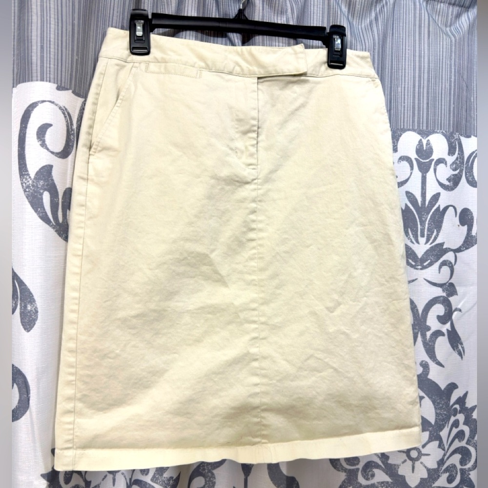 EUC‎ Talbots Chic Cream Pencil Stretch Skirt Size 8